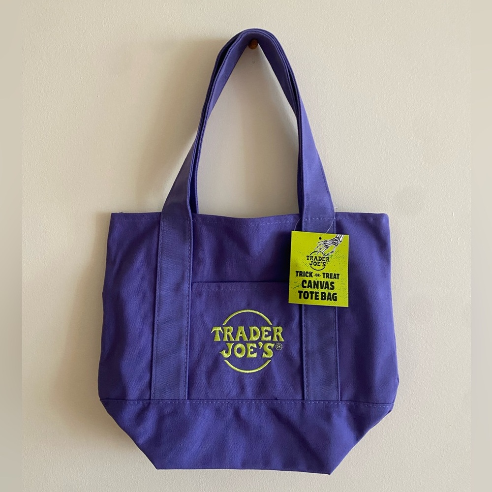Trader Joe’s Exclusive Mini Purple Canvas Tote for Fall 2025.